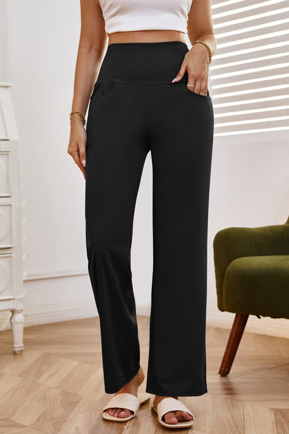 The802Gypsy bottom/pants High Waist Wide Leg Pants with Pockets