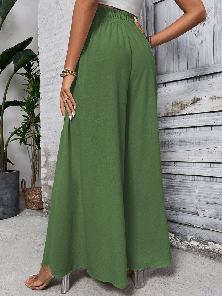 The802Gypsy bottom/pants Matcha Green / S GYPSY-Tied High Waist Wide Leg Pants