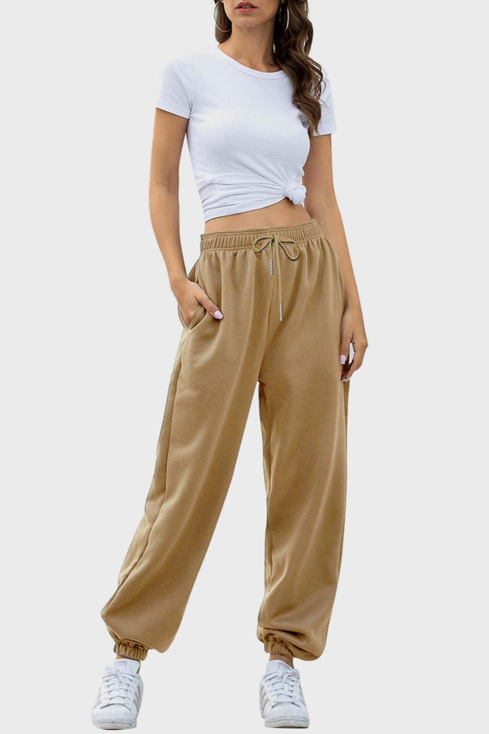 The802Gypsy bottom/pants Tan / S GYPSY-Elastic Waist Joggers with Pockets