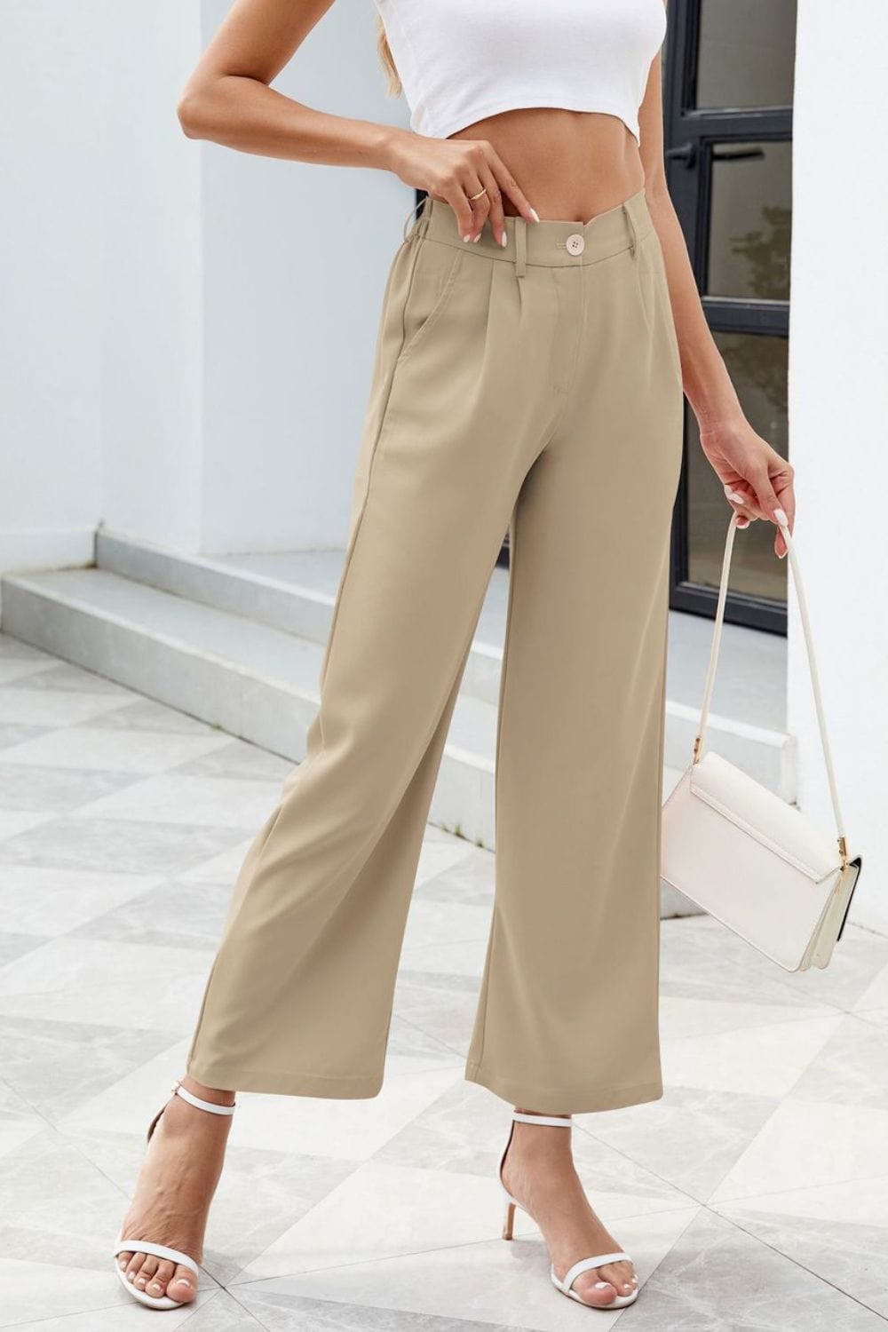 The802Gypsy bottom/pants Tan / S GYPSY-Pocketed High Waist Pants