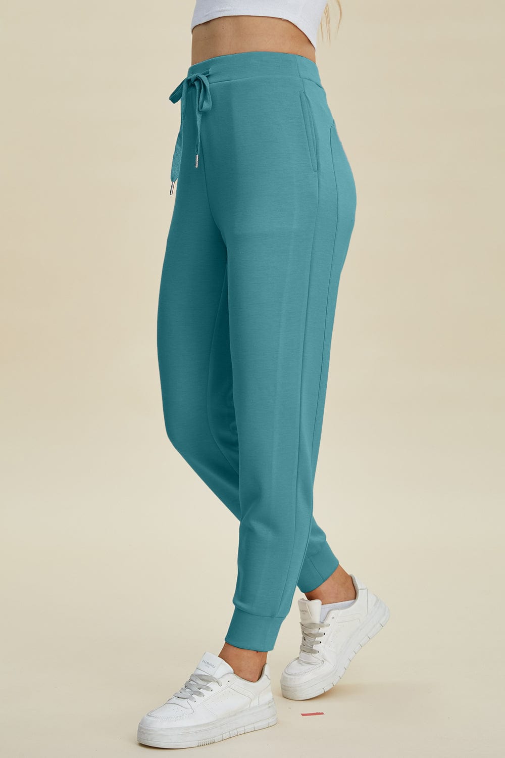 The802Gypsy bottom/pants Teal Blue / S GYPSY-Basic Bae-Air Scuba Drawstring High Waist Joggers