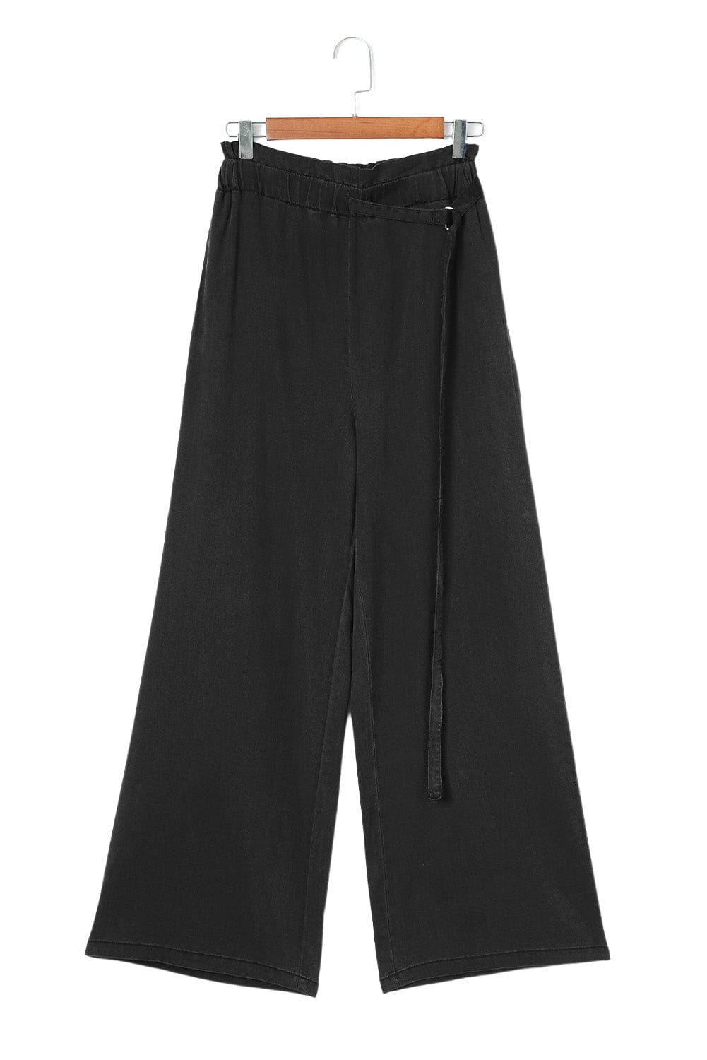 The802Gypsy  Bottoms Black High Waist Pocketed Wide Leg Tencel Jeans