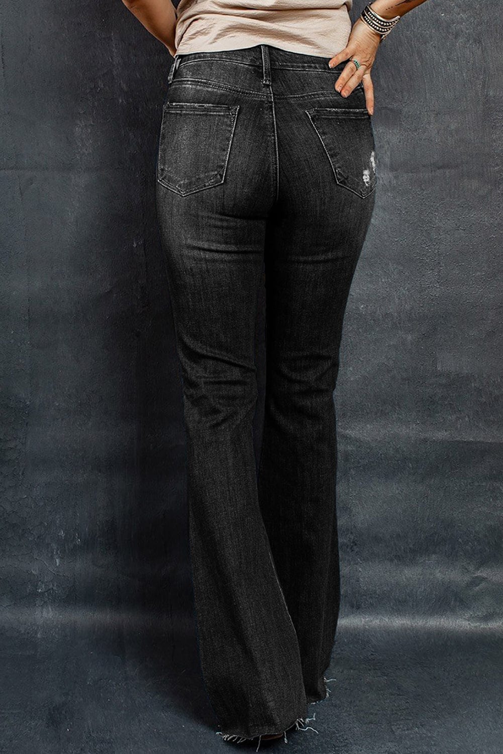 The802Gypsy Bottoms Gypsy Daisy Distressed Flare Jeans