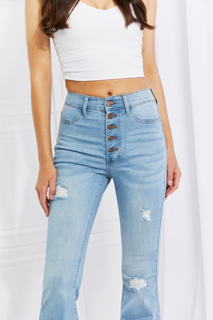 The802Gypsy Bottoms Gypsy Farah Button Flare Jeans
