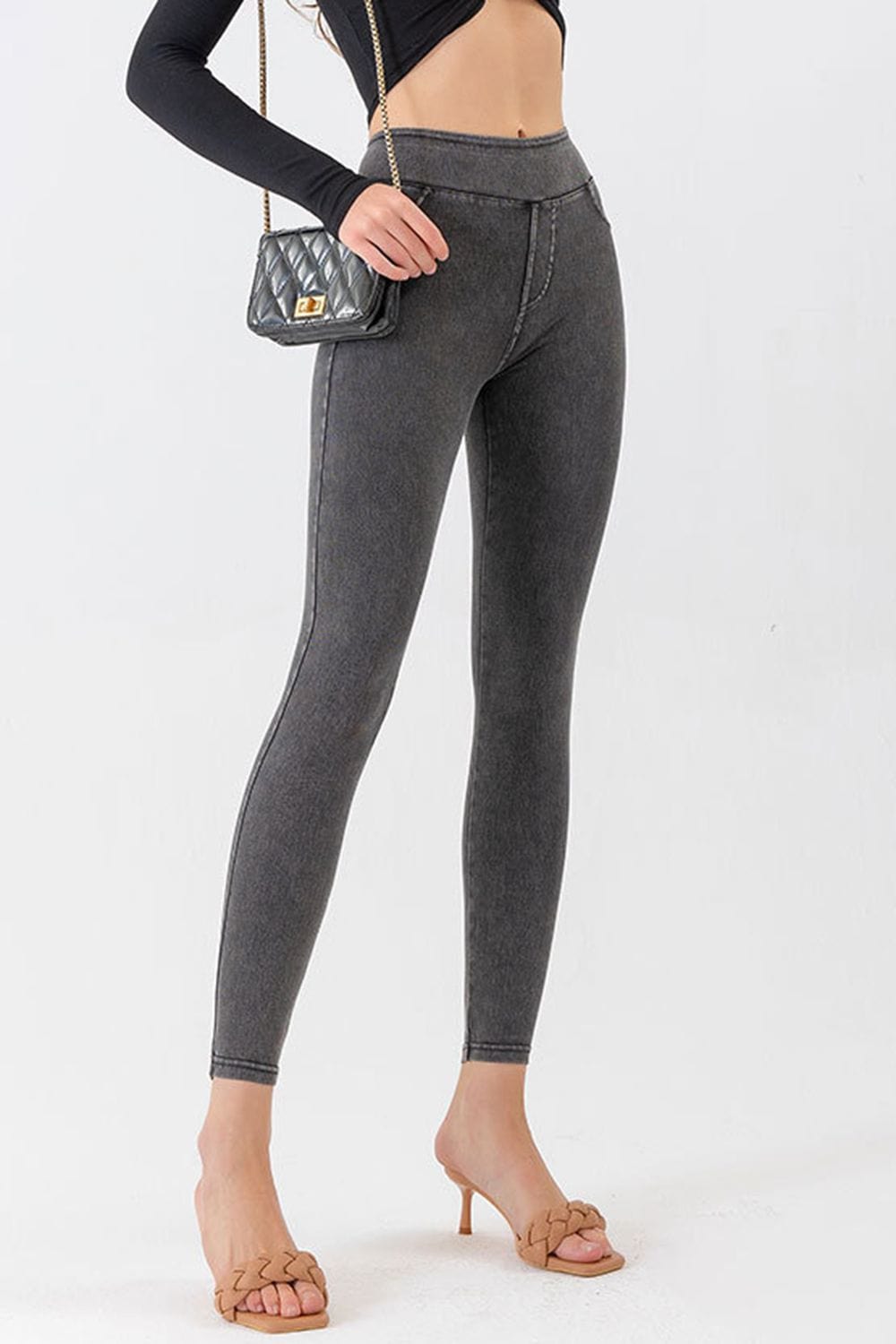 The802Gypsy Bottoms/Jeans Charcoal / XS GYPSY-High Waist SImple Skinny Jeans ⏹️