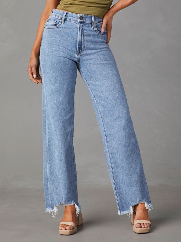 The802Gypsy Bottoms/Jeans Clear blue / S GYPSY GIRL-Fray Hem Jeans