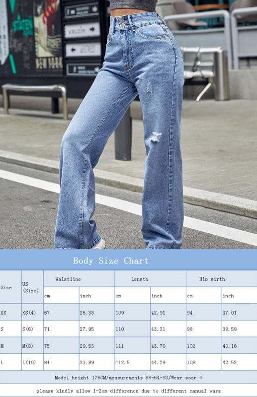 The802Gypsy Bottoms/Jeans GYPSY GIRL-High Waist Straight Loose Jeans