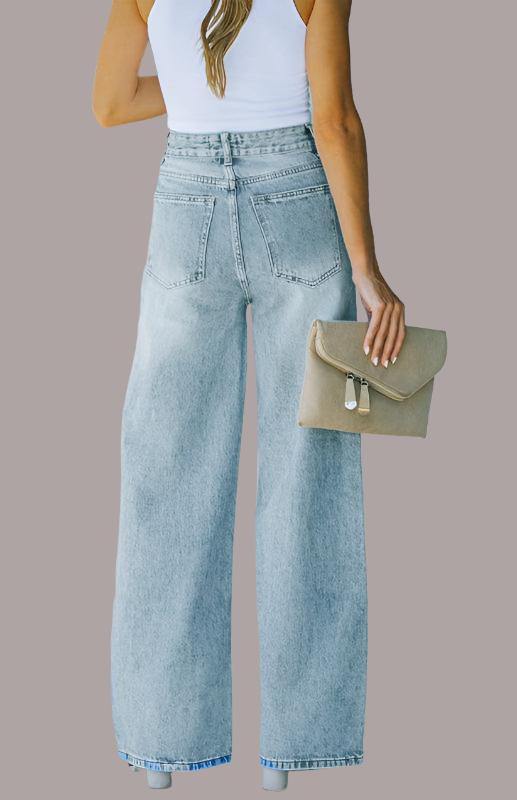 The802Gypsy Bottoms/Jeans GYPSY GIRL-Petal Pocket Mid Waist Loose Jeans