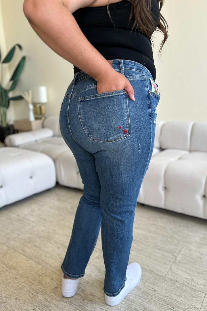 The802Gypsy Bottoms/Jeans ❤️GYPSY-Judy Blue-Queen Of Hearts Coin Pocket BF Jeans 🔷