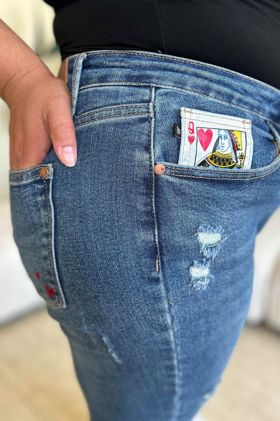 The802Gypsy Bottoms/Jeans ❤️GYPSY-Judy Blue-Queen Of Hearts Coin Pocket BF Jeans 🔷