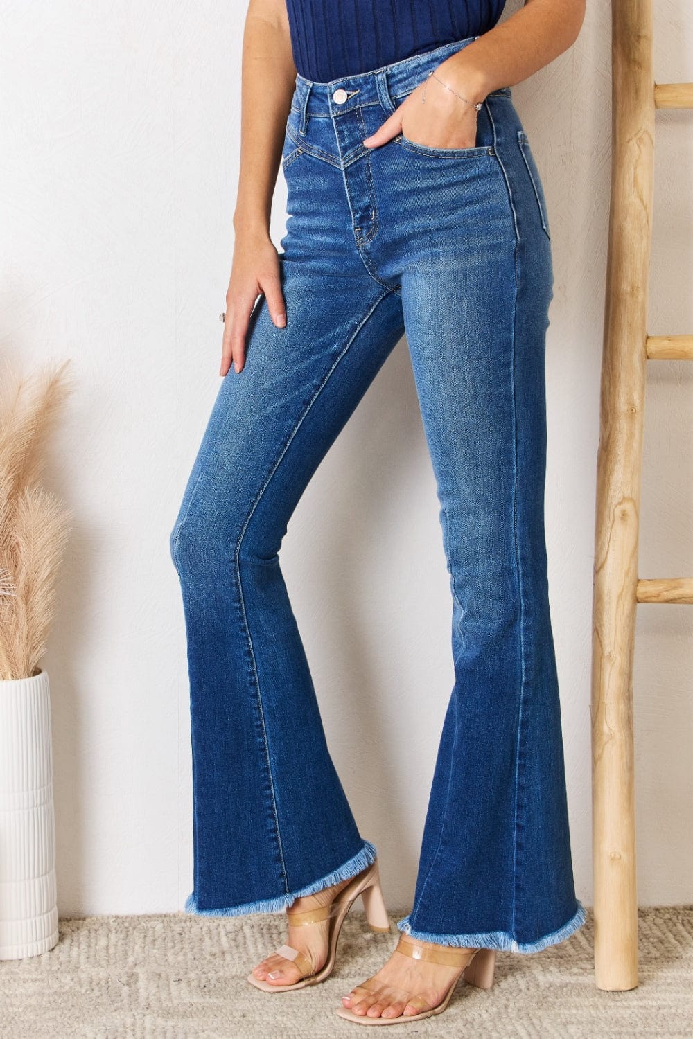 The802Gypsy Bottoms/Jeans ❤️GYPSY-Kancan-High Rise Raw Hem Flare Jeans