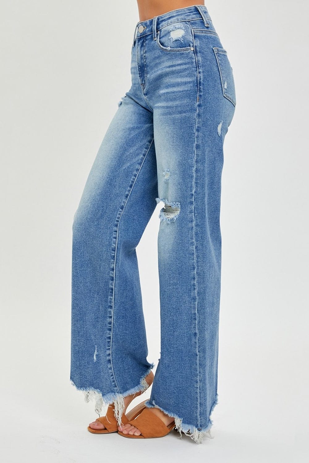 The802Gypsy Bottoms/Jeans ❤️GYPSY-RISEN-High Rise Frayed Hem Wide Leg Jeans 🔷