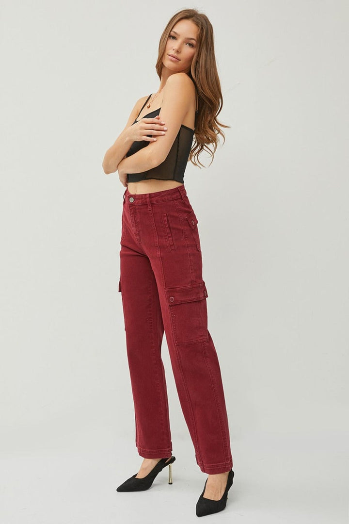 The802Gypsy Bottoms/Jeans ❤️GYPSY-RISEN-High Rise Wide Leg Cargo Jeans