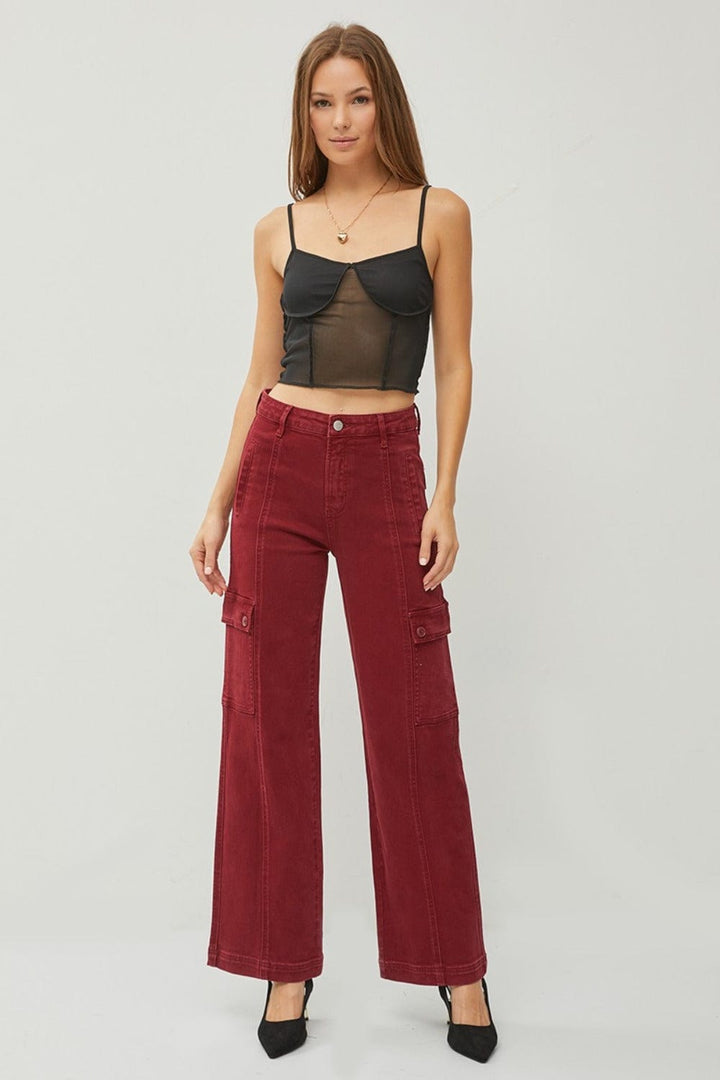 The802Gypsy Bottoms/Jeans ❤️GYPSY-RISEN-High Rise Wide Leg Cargo Jeans