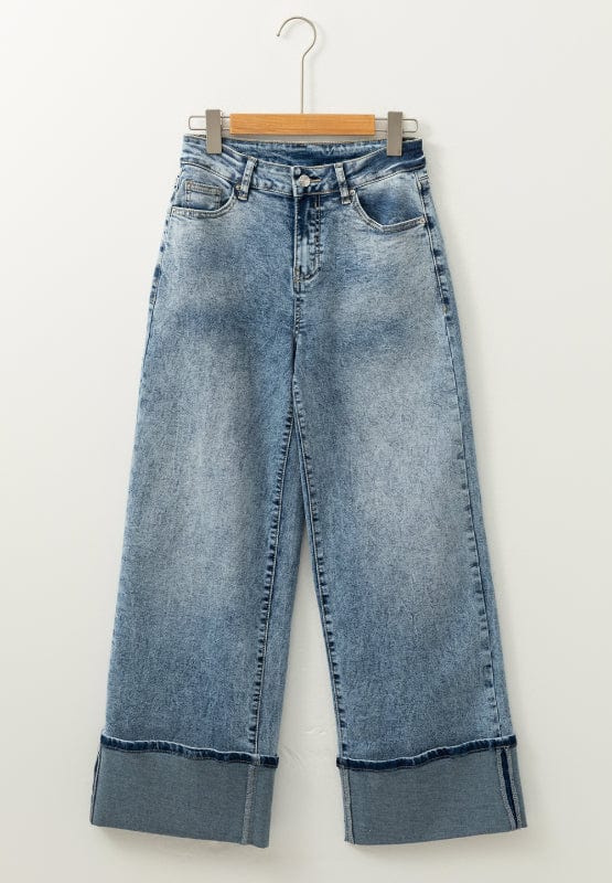 The802Gypsy Bottoms/Jeans GYPSY-Washed Wide Leg Jeans with Pockets