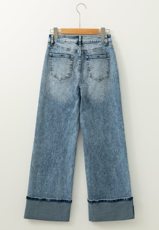 The802Gypsy Bottoms/Jeans GYPSY-Washed Wide Leg Jeans with Pockets