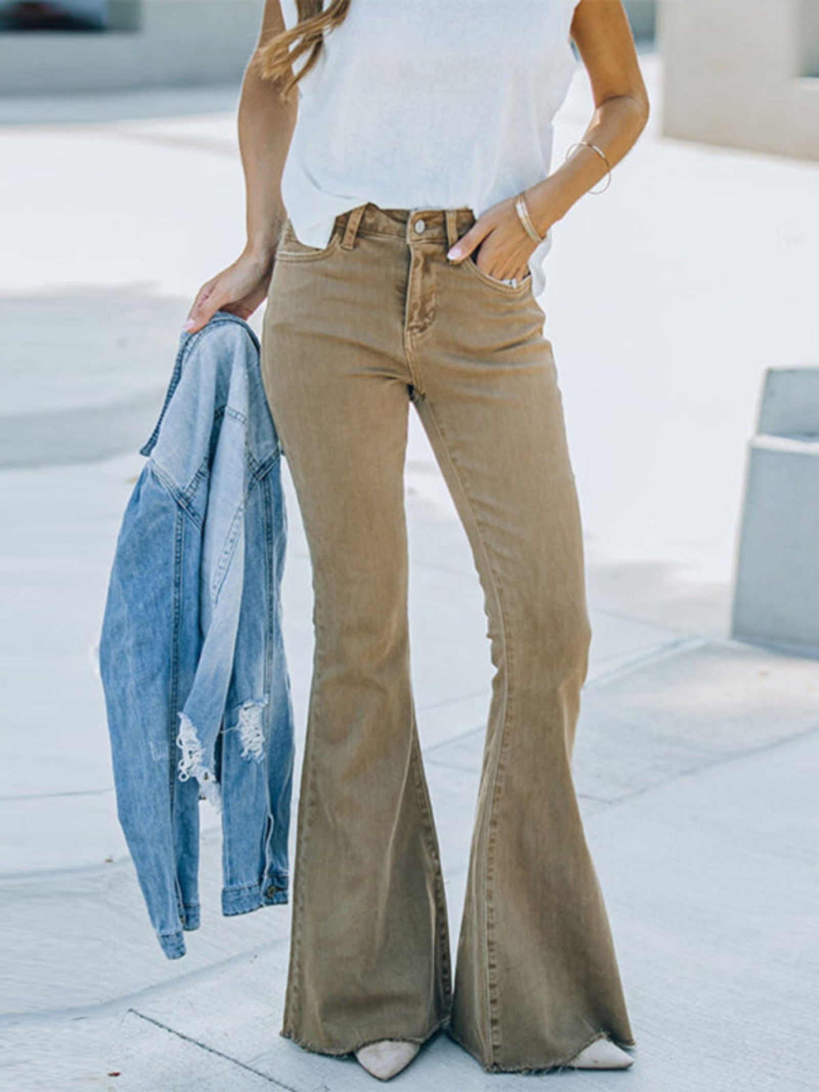 The802Gypsy Bottoms/Jeans Khaki / S GYPSY GIRL-High-Waisted Vintage Women's Jeans