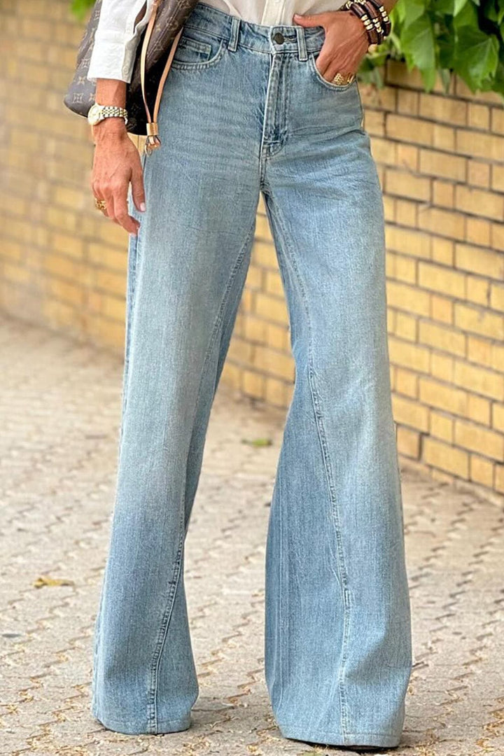 The802Gypsy Bottoms/Jeans Light / 6 GYPSY-High Waist Bootcut Jeans with Pockets