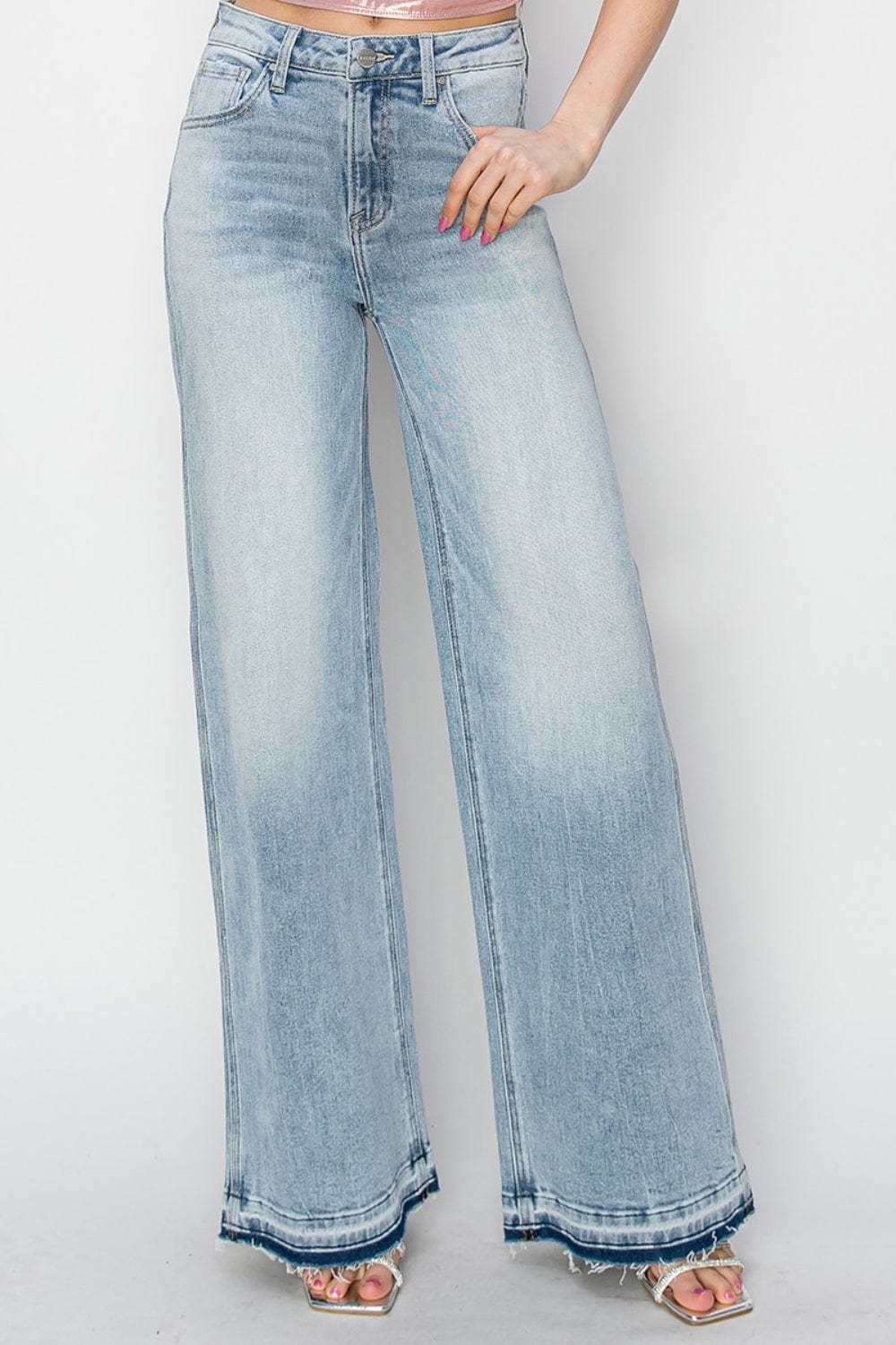 The802Gypsy Bottoms/Jeans Light Denim Blue / 0(24) ❤️GYPSY-Risen-High Rise Wide Leg Jeans