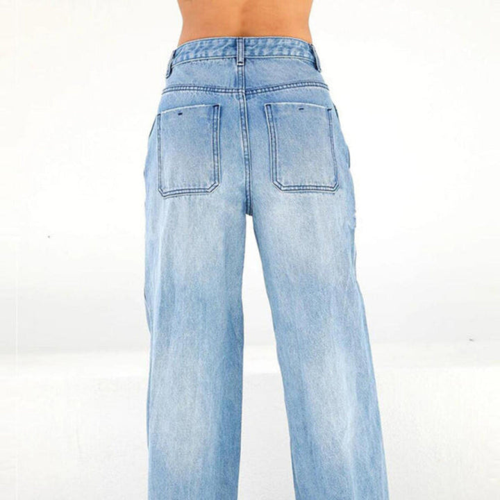 The802Gypsy Bottoms/Jeans MEDIUM DENIM / XS GYPSY GIRL-High-rise loose-fitting wide-leg women's jeans