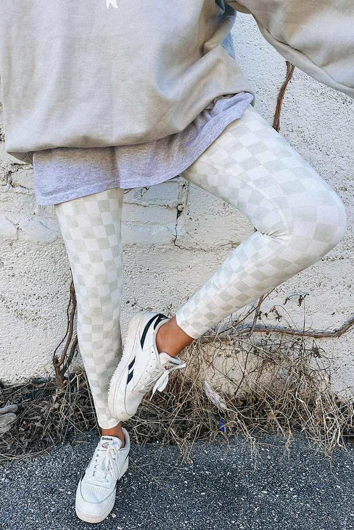 The802Gypsy  Bottoms/Leggings TRAVELING GYPSY-Checkered High Waist Skinny Leggings