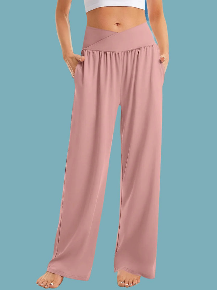 The802Gypsy Bottoms/Pants & Culotte Dusty Pink / S GYPSY-Pocketed High Waist Wide Leg Trouser Pants 🔷