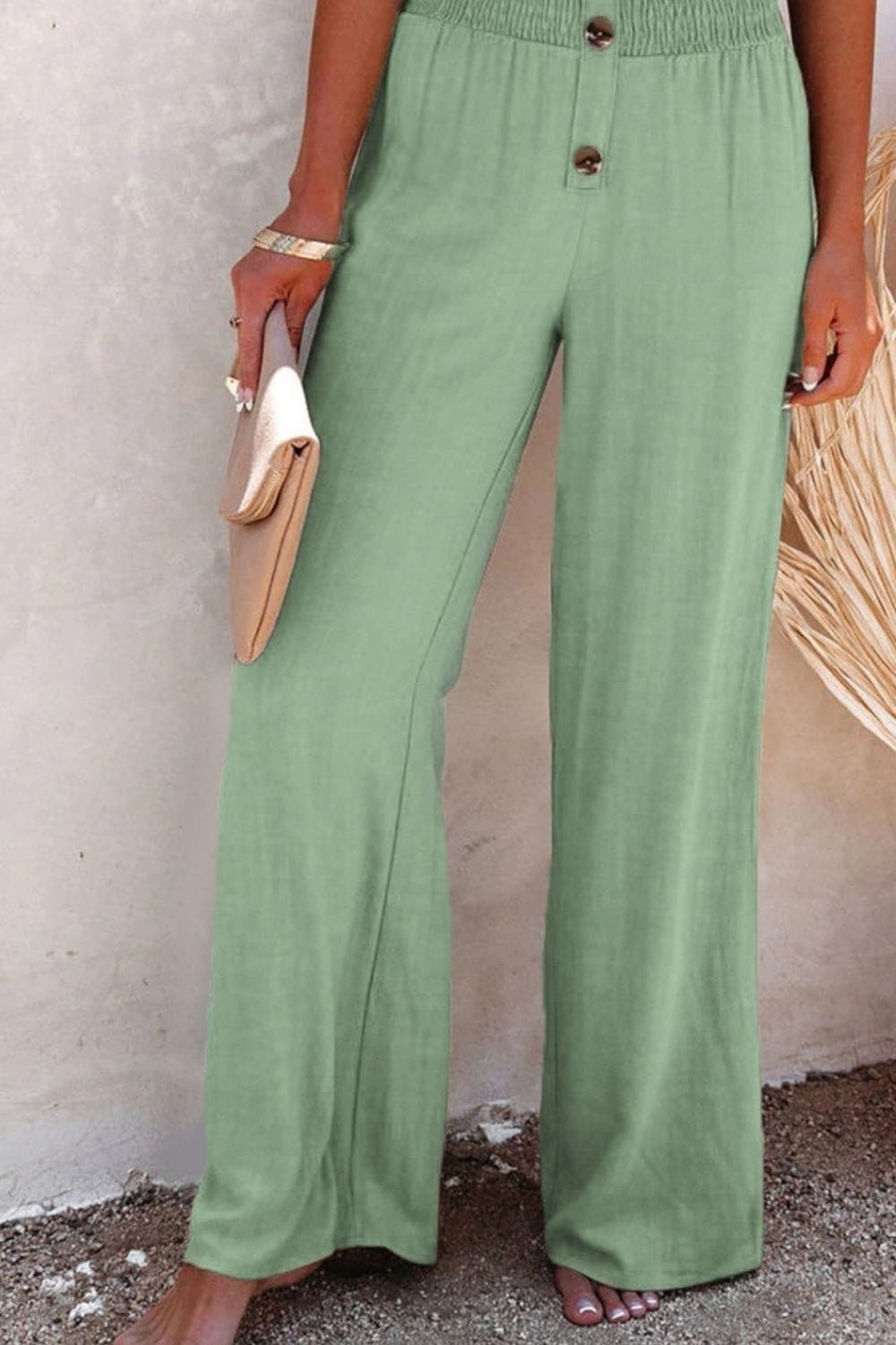 The802Gypsy Bottoms/Pants & Culotte GYPSY-Cotton Decorative Button High Waist Trouser Pants ⏹️