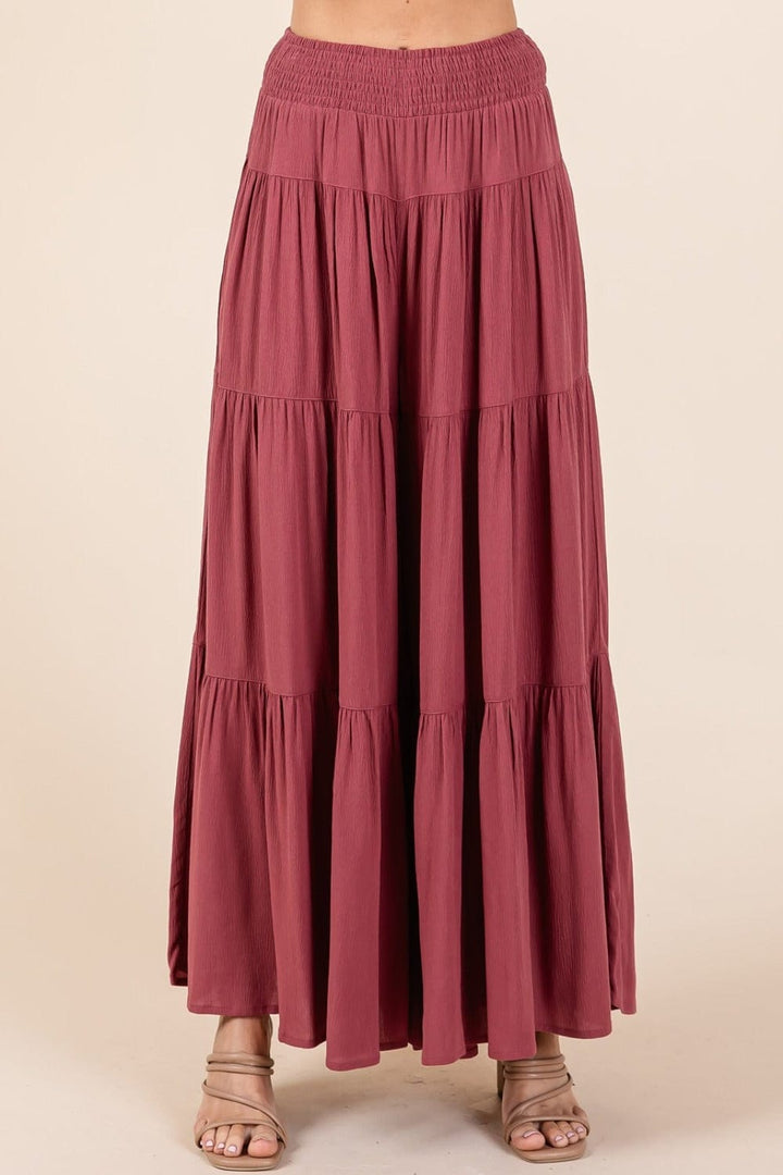 The802Gypsy Bottoms/Pants & Culotte ❤️GYPSY-Mittoshop-Tier Detail Elastic Waist Wide Leg Pants