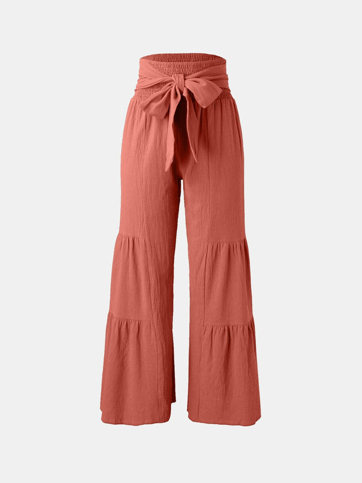 The802Gypsy Bottoms/Pants & Culotte GYPSY-Tied Ruched Wide Leg Pants