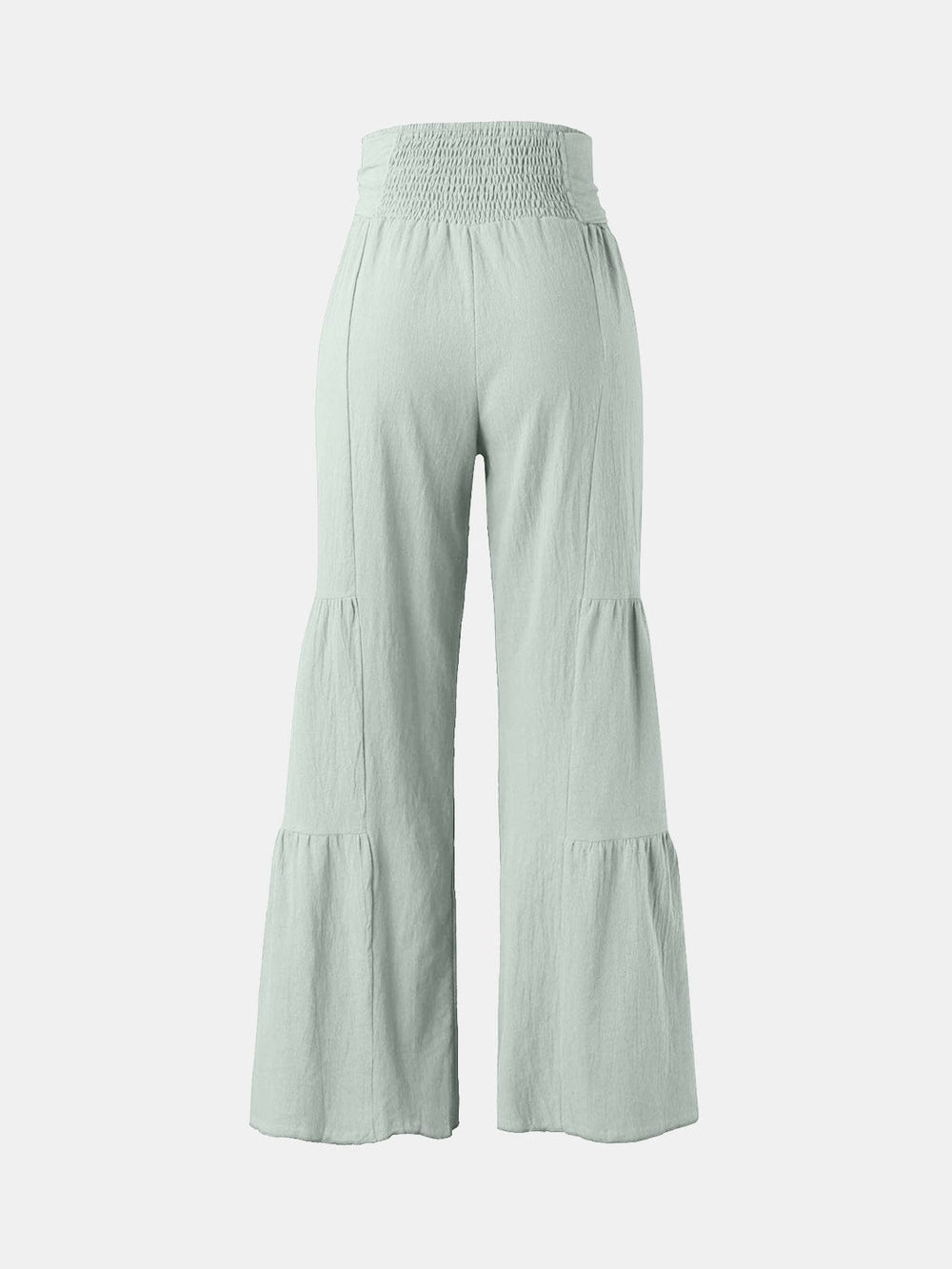 The802Gypsy Bottoms/Pants & Culotte Light Green / S GYPSY-Tied Ruched Wide Leg Pants