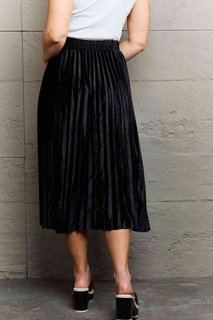 The802Gypsy Bottoms/skirts Black / One Size ❤GYPSY-Ninexis- Pleated Flowy Midi Skirt