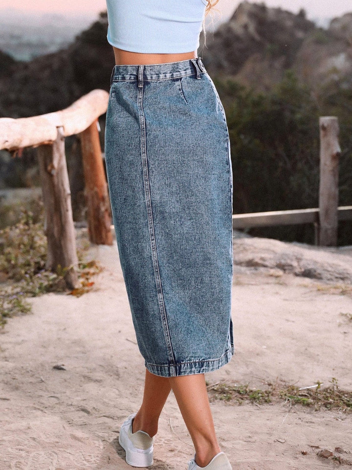 The802Gypsy Bottoms/skirts GYPSY-Button Down Denim Skirt ⏹️