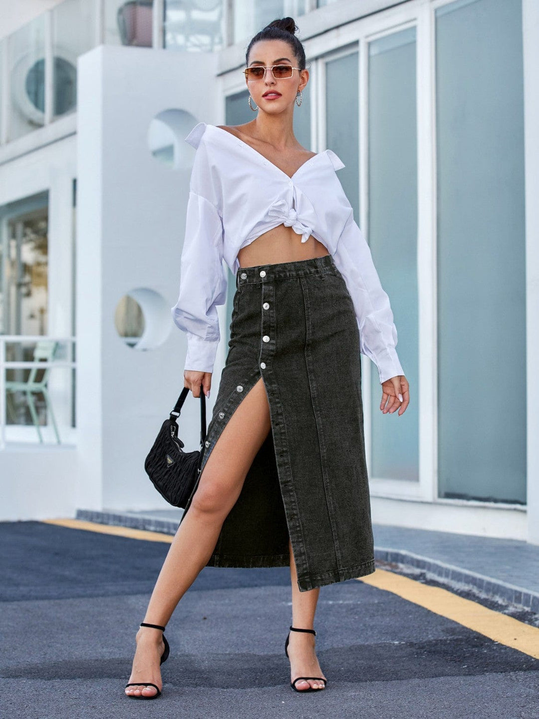 The802Gypsy Bottoms/skirts GYPSY-Button Down Denim Skirt ⏹️