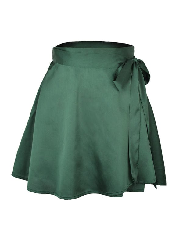 The802Gypsy Bottoms/skirts GYPSY GIRL-High Waist Tie Satin Wrap Skirt