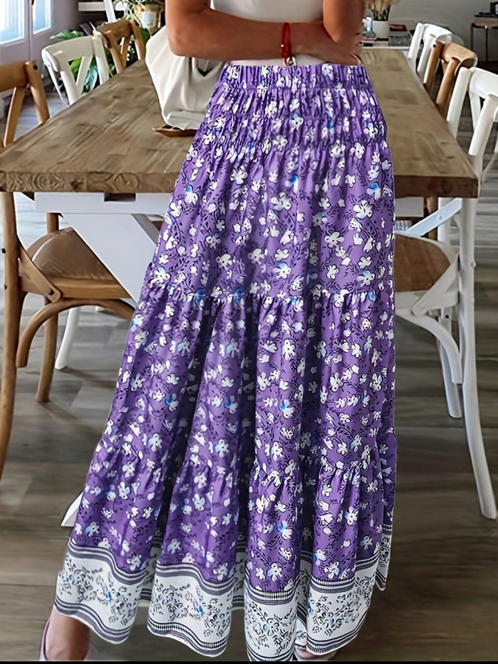 The802Gypsy Bottoms/skirts GYPSY-Printed Elastic Waist Skirt