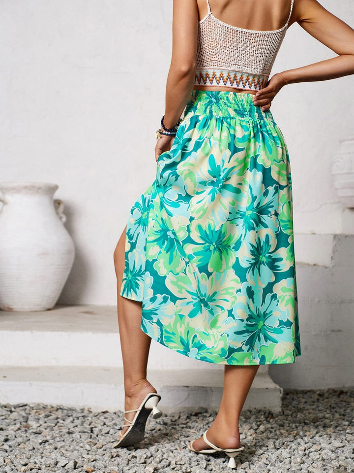 The802Gypsy Bottoms/skirts GYPSY-Slit Printed Midi Skirt