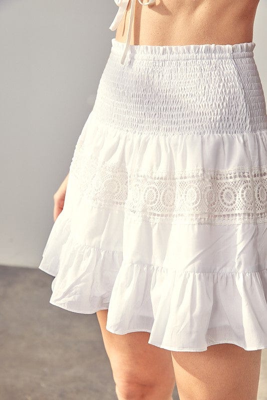 The802Gypsy Bottoms/skirts WHITE / S ❤️GYPSY FOX-Lace Trim Detail Skirt