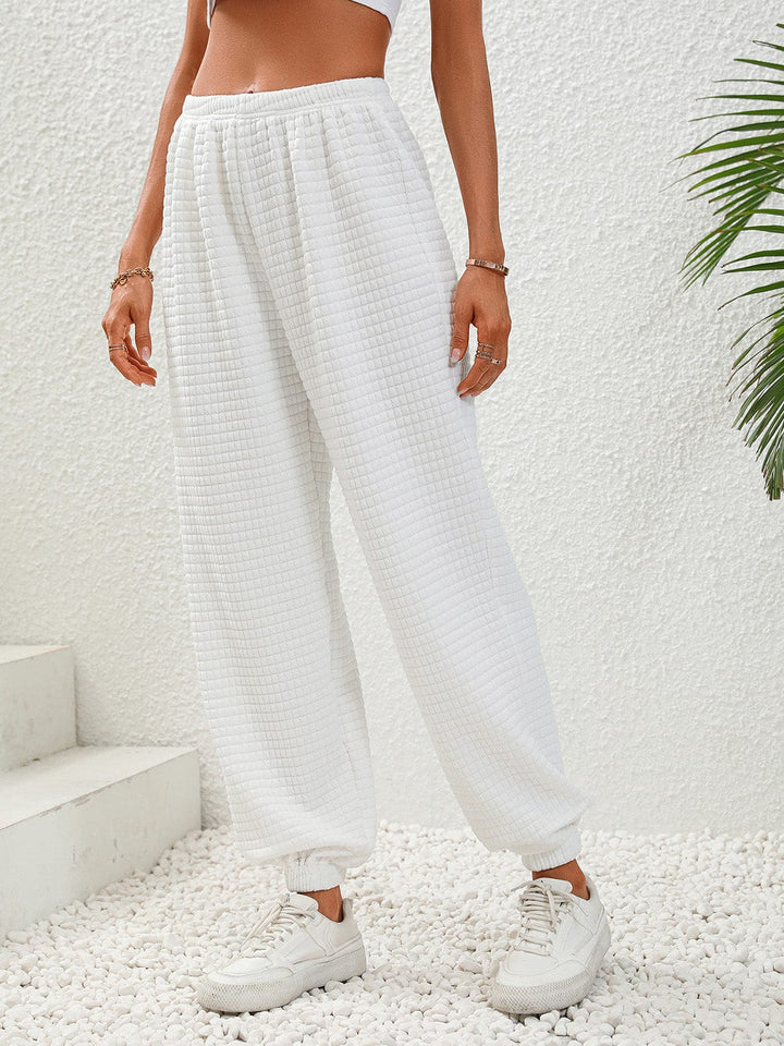 The802Gypsy bottoms/sweatpants White / S GYPSY-Textured Pull-On Joggers