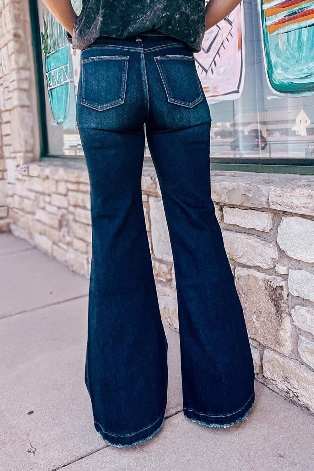 The802Gypsy  Bottoms TRAVELING GYPSY-High Rise Ripped Bell Bottom Jeans