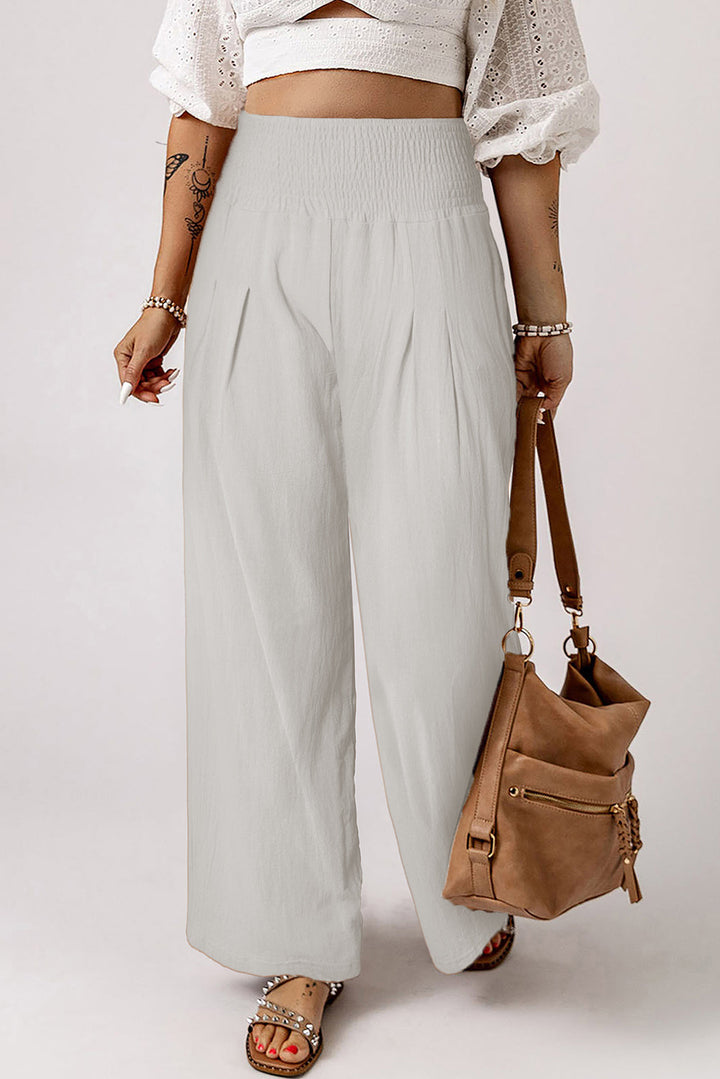 The802Gypsy  Bottoms TRAVELING GYPSY-Wide Waistband High Waist Wide Leg Pants