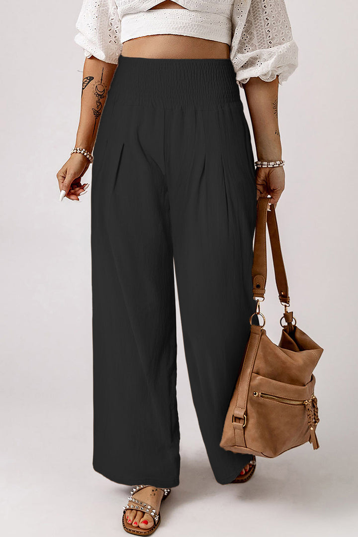 The802Gypsy  Bottoms TRAVELING GYPSY-Wide Waistband High Waist Wide Leg Pants