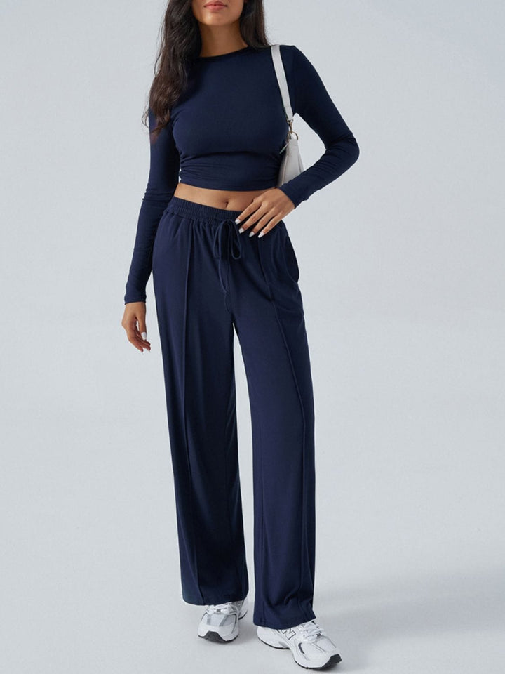 The802Gypsy clothes/outfit sets Dark Blue / S GYPSY-Devine-Round Neck Long Sleeve Top and Pants Set