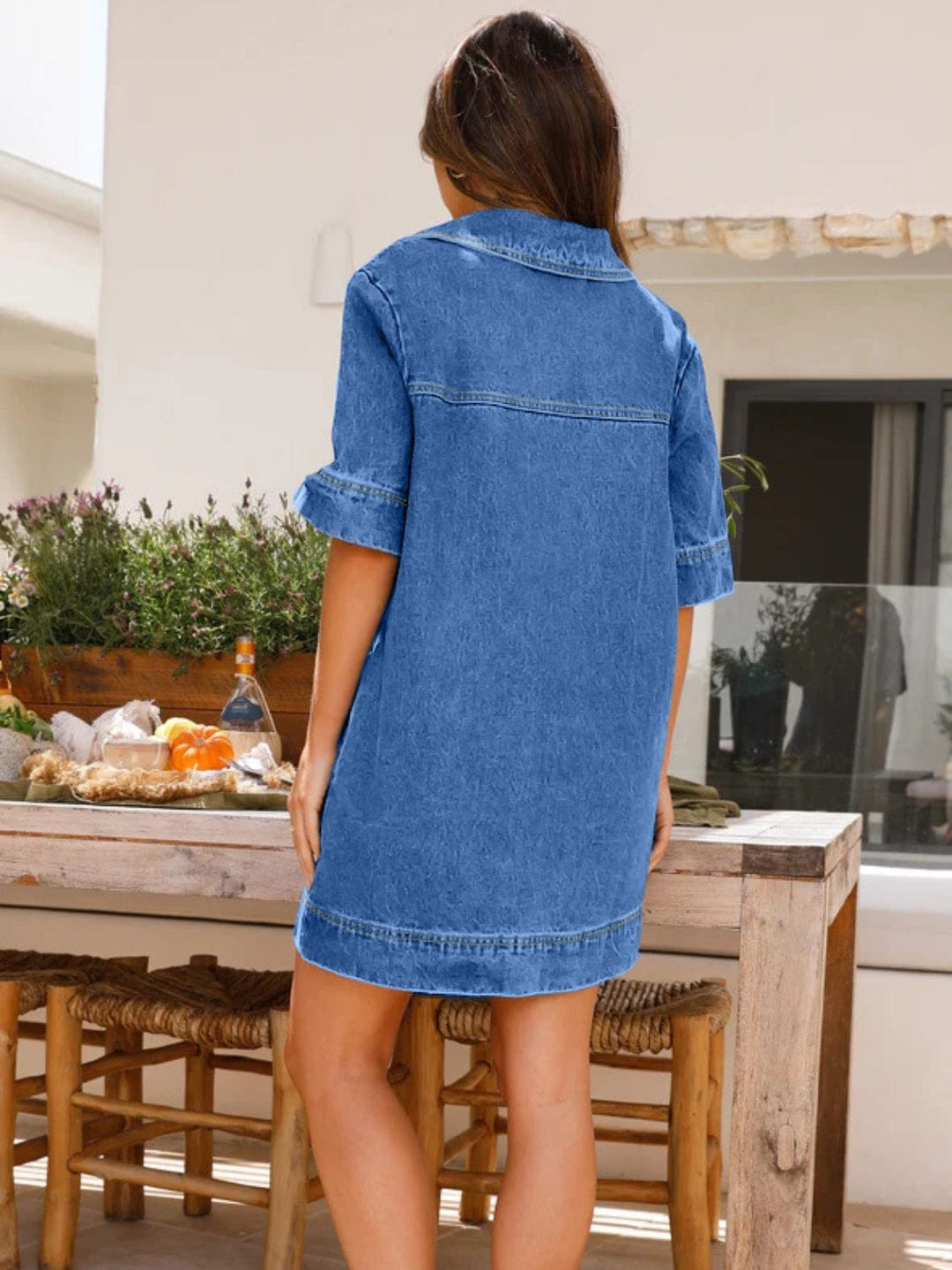 The802Gypsy clothing/dresses GYPSY-Johnny Collar Denim Dress