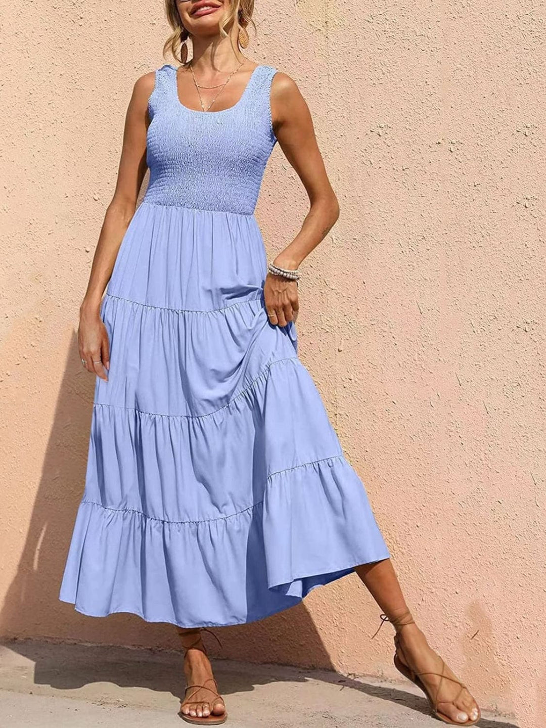 The802Gypsy clothing/dresses Misty  Blue / S GYPSY- Wide Strap Dress