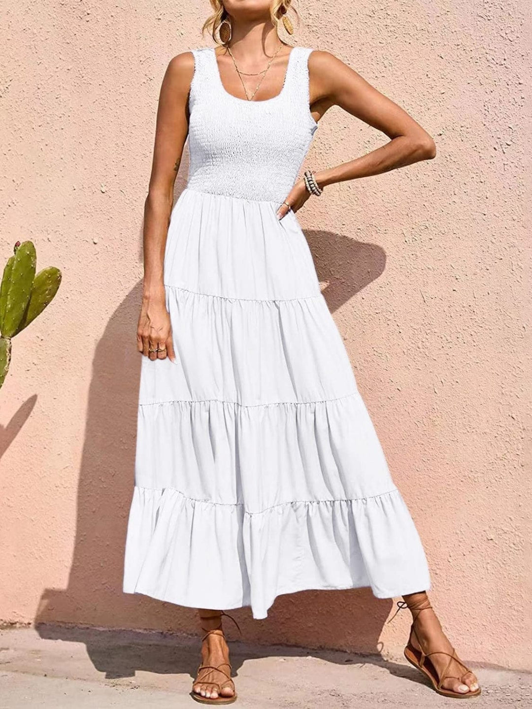 The802Gypsy clothing/dresses White / S GYPSY- Wide Strap Dress