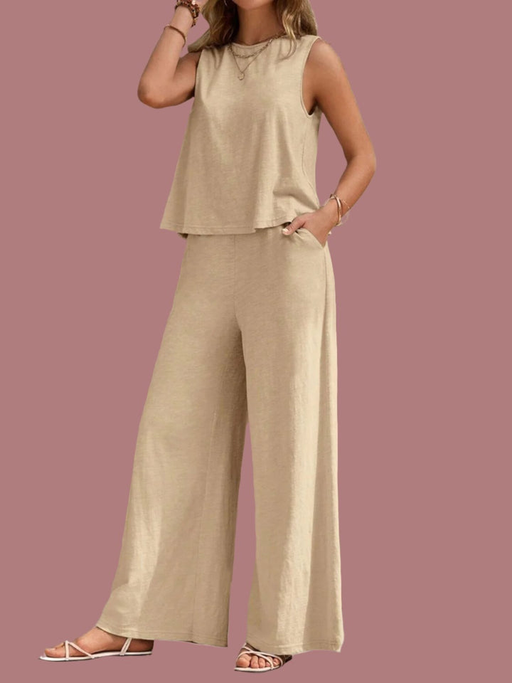 The802Gypsy clothing/outfit sets Beige / S GYPSY-Top and Wide Leg Pants Set ⏹️