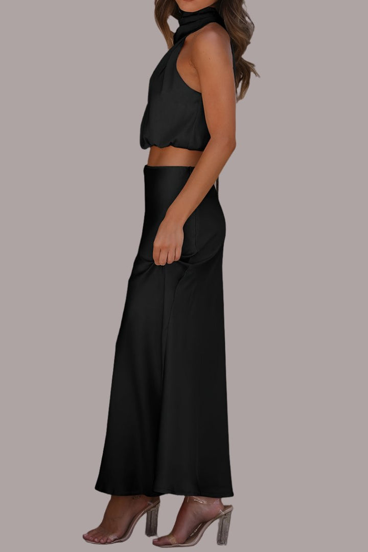 The802Gypsy clothing/outfit sets GYPSY-Cropped Turtle Neck Tank Top and Maxi Skirt Set ⏹️