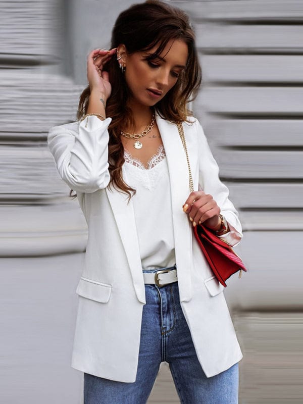 The802Gypsy coats and jackets/blazer White / S GYPSY GIRL-Professional Slim Suit Blazer