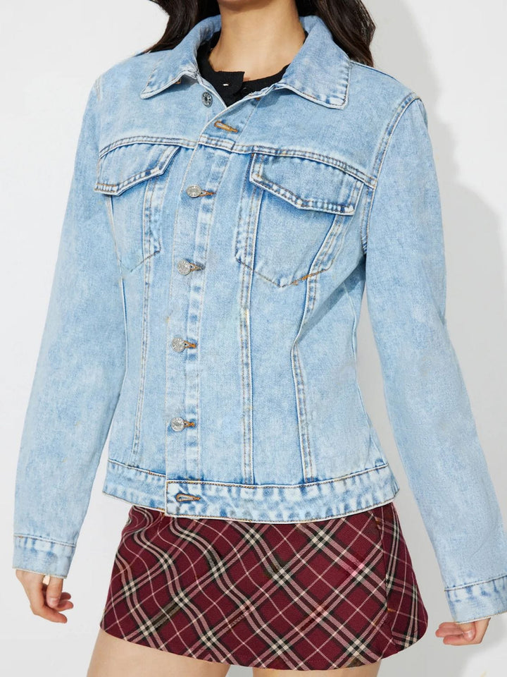 The802Gypsy coats and jackets GYPSY-Button Up Long Sleeve Denim Shacket