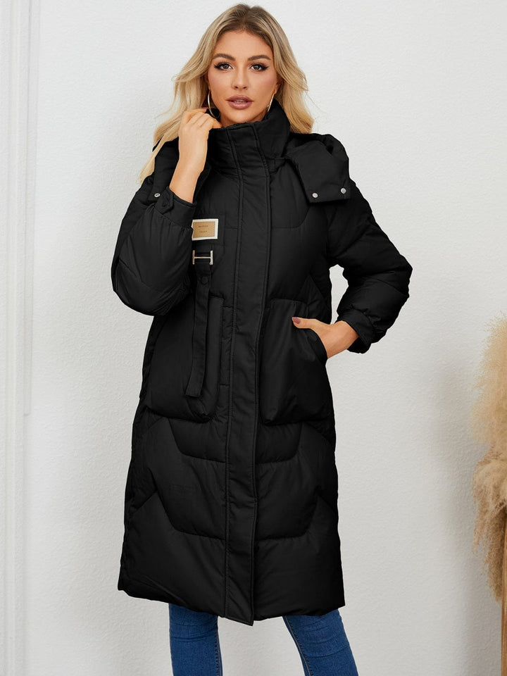 The802Gypsy coats and jackets GYPSY-Long Sleeve Longline Hooded Winter Coat